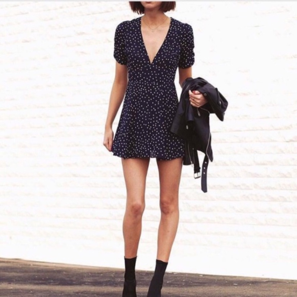 Réalisation Par The Ozzie Dress - Navy/White star pattern - Silk Size S